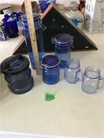 asst blue jars