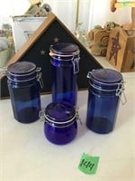 blue jar canister set