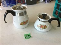 retro corning ware coffee pots