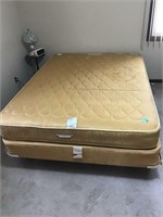 older full size mattress/box spring, has stain