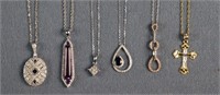 (6) Contemporary Gold Necklaces