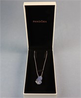 PANDORA Blue Crystal & Clear CZ Butterfly Pendant
