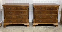 Pair of Banded Mahogany 5 Drawer Chest
