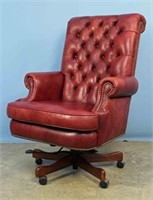 Fairfield Brown Tufted Brown Leather Office Chair