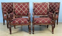 Four Sherrill Furniture Acanthus Carved Armchairs