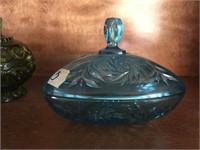 Blue Lidded Candy Dish