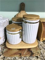 Set of 3 Cannisters and 3 Cutting Boards