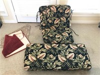 2 patio Chair Cushions and 1 sofa cushions