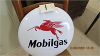 Porcelain painted Mobile gas round sign. 18 inch.