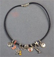 PANDORA Black Woven Leather Necklace