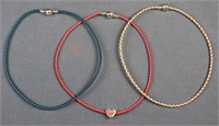 3 PANDORA Woven Leather Charm Bracelets
