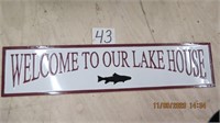 Rectangle Metal Lake sign. 36x8 tall