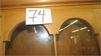 Maple two pc step bk hutch. 75 tall,