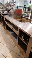 triple steam table, counter, sneezeguard, 112 x 32