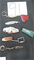 Lot of keychain and novelty pocket knives.
