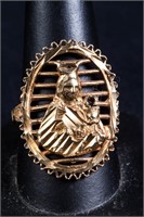 Ladies 14K Gold Ring with Figure