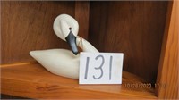 Wood Sculpted Swan, 10.5" Long