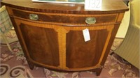 Mahogany Inlaid 2 Door with Curved Front Chest