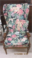 Vintage floral wing chair.