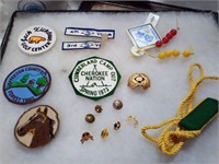 Boy scout patches and pins in display