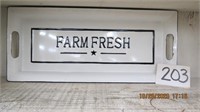 Metal "Farm Fresh" Serving Tray, 10" H x 22.5" W
