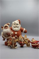 Vintage Santas - set of 8