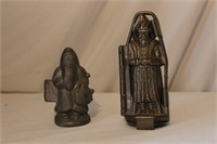 Two Antique Santa Chocolate Molds