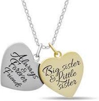 925 Sterling Silver Sister Heart Necklace