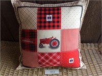 Farmall Tractor Plaid Squares Pillow