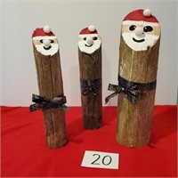 Trio of Santa's decoration - black and gold belt