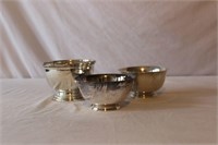 3 Small Silver-Plated & Sterling Bowls 9.2oz