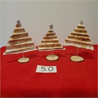 Trio of trees for the Mantle/ Table - silver stars