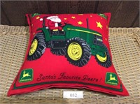 John Deere Santa Tractor Pillow