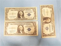$1 Silver Certificate Series 1935 C, Qty 3