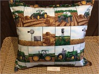 Green Tractor Pillow