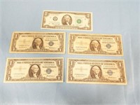 $1 Silver Certificate Series 1957, Qty 4; $2 Note