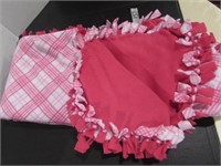 One pink tie blanket