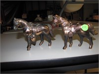 2 Vintage Metal Horses 5&1/2" x 4&1/4" each