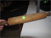 18&1/2" Antique Wood Rolling Pin (some cracks)