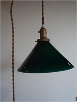 ANTIQUE RETRACTABLE CASED GLASS LAMP