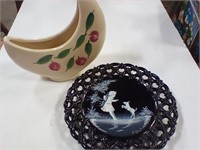 Painted westmoreland plate & planter