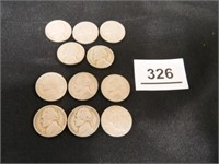 1946 & 1947 Jefferson Nickels; '46-(5); '47-(6)