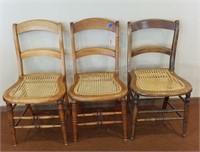 (3) Rattan Seat Chairs