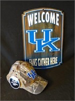 UK Welcome Sign and Camo Hat