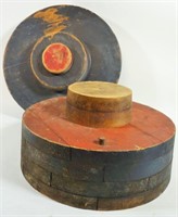 TWO CIRCULAR WOODEN INDUSTRIAL MOLDS