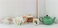 (4) Teapots & Tea Caddy