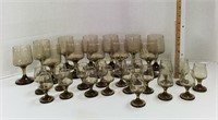 30 pc Smoky Taupe Glasses-18 @ 3.25" tall & 12 @