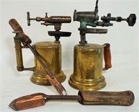 PAIR OF BRASS BLOW TORCHES