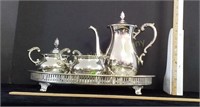 (4) Piece Poole Silver Plate Tea Set