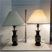 Pair of Alabaster Lamps